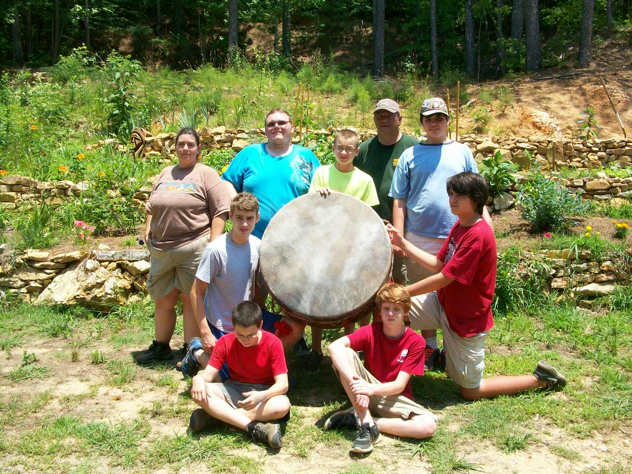 Keith Little Badger Helps Boy Scouts Build Native American Powwow Drum The Drum People