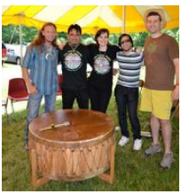 The Flying Seeds play Native American Powwow drum The Drum People